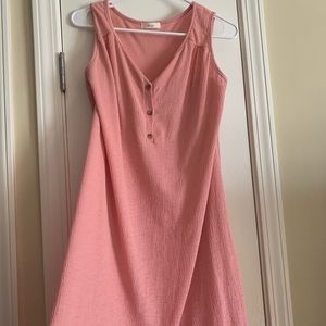 High low waffle knit sleeveless dress